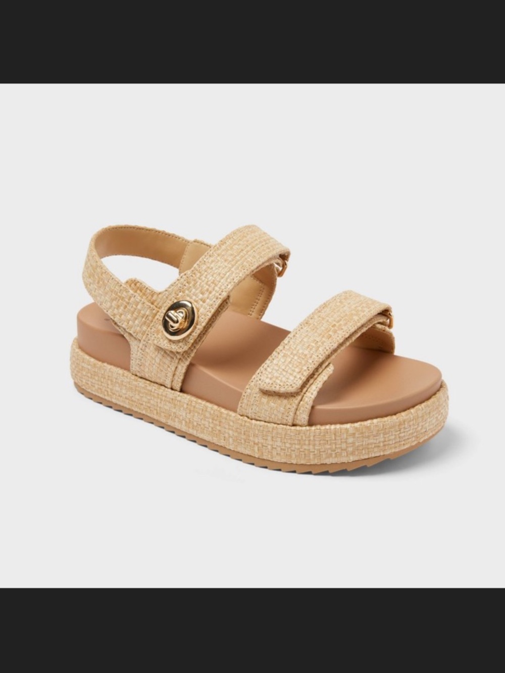 a new day Beige Woven Strap Platform Sandals